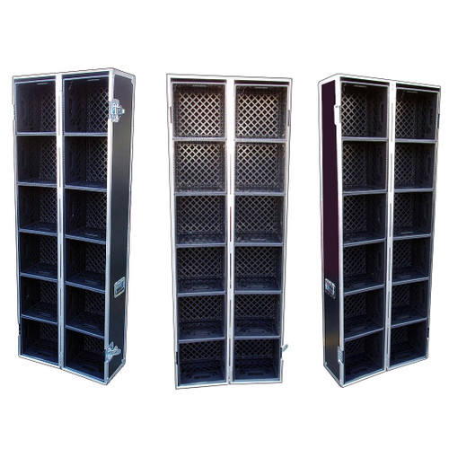 Merchandise Case Holds 12 Cube Milk Crates for Products