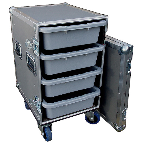 4 Small Tub - Drawer 3/8" Ply Heavy Duty ATA Case w/Wheels