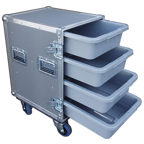 4 Small Tub - Drawer 3/8" Ply Heavy Duty ATA Case w/Wheels