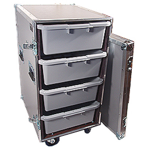 4 Large Tub - Drawer 3/8" Ply Heavy Duty ATA Case w/Wheels