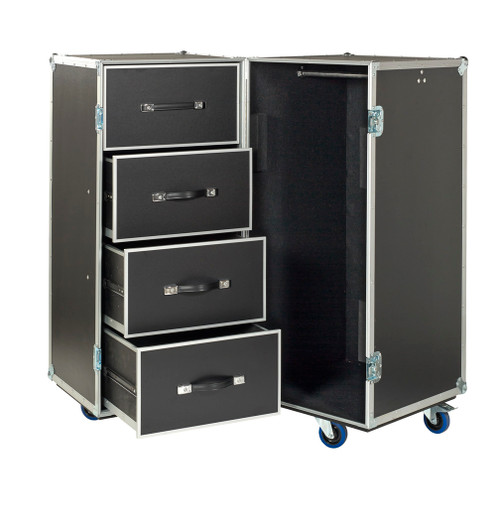 4 Drawer Double Sided 'HUGE' Wardrobe Chest ATA 3/8" Case Trunk