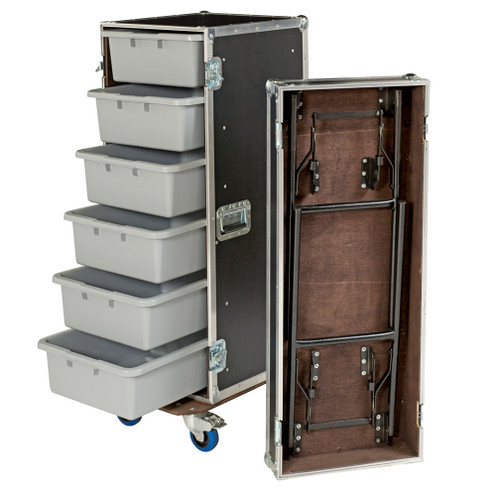 6 Large Tub Drawers 3/8" Ply ATA Case w/Lid Table/Wheels