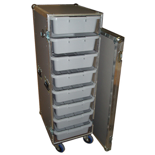 8 Small Tub - Drawer 3/8" Ply Heavy Duty ATA Case w/Wheels