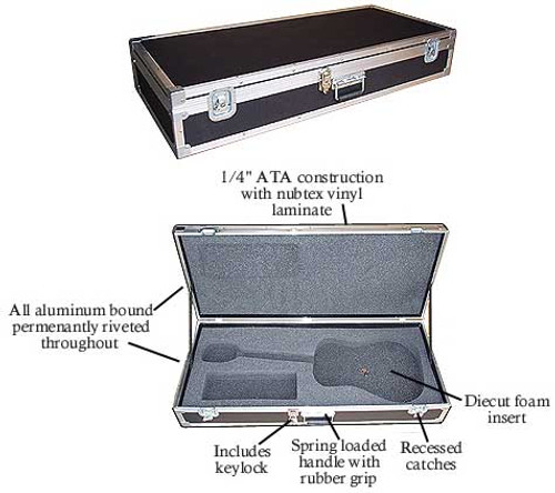 ATA Guitar Case fits Acoustic Dreadnaught Hollow Body Guitar
Generic Cutout Fits All!
Approxiate OD 44" x 19" x 7-1/2