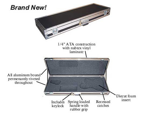 ATA Guitar Case for Fender Precision Bass, Jazz Bass
Generic Cutout Fits All
OD 49" x 16" x 5=1/2"